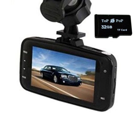 Topepop 1080P HD Car DVR Dash Cam Digital Video Recorder Car Camera Camcorder Night Vision with Class 10 32GB TF Mirco SD Card
