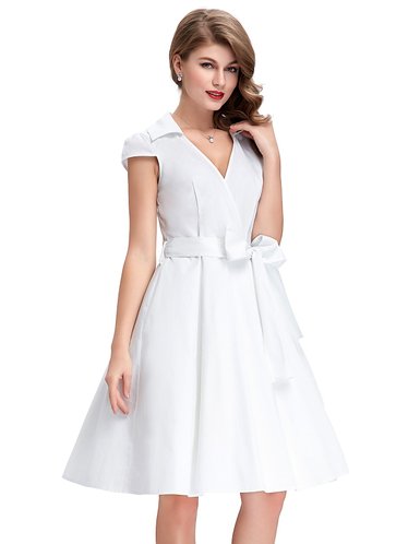 V-Neck 50s Style Dresses for Women CL6087