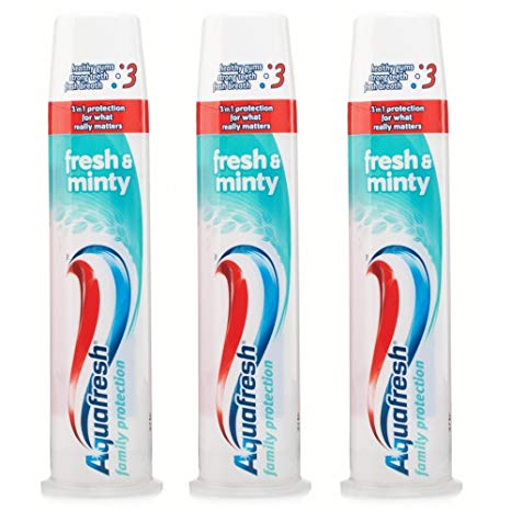 Aquafresh Fresh & Minty Whitening Pump Action 3 in 1 Formula Toothpaste 100 ml by Aquafresh Family