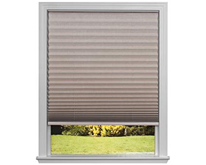 Easy Lift Trim-at-Home Cordless Pleated Light Blocking Fabric Shade Natural, 48 in x 64 in, (Fits windows 31"- 48")