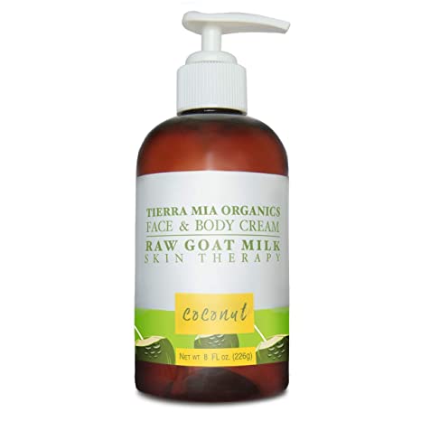 Tierra Mia Organics Raw Goat Milk Skin Therapy Face and Body Cream, 8 Ounce
