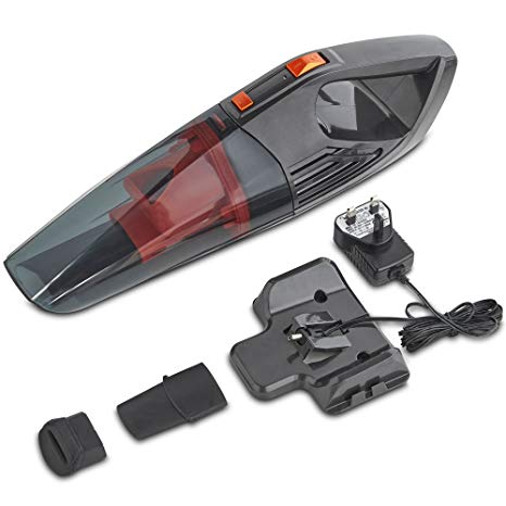 VonHaus Cordless Handheld Vacuum Cleaner – 11.1V Wet and Dry Vac with Bagless Design & Crevice Tool – Wall Mountable Battery Charging Cradle Included