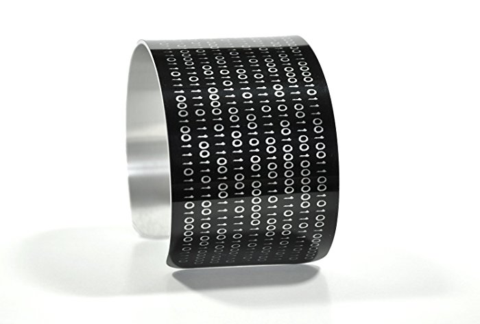 Binary Computer Coding Image Aluminium Cuff Bracelet