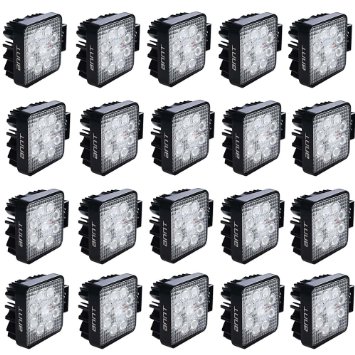 ANNT  27W Offroad Driving LED Work Flood Light 4X4 Truck Jeep ATV 10-30V 2160 Lumen Waterproof 20 Pack 27w Square Flood Beam