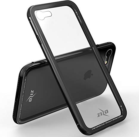 Zizo Atom Series Compatible with iPhone 8 Case Mlitary Grade Drop Tested with Tempered Glass Screen Protector iPhone 7 case Black