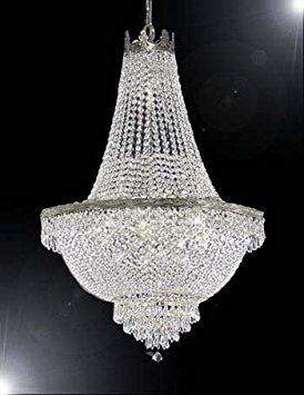 French Empire Crystal Chandelier Lighting - Great for the Dining Room, Foyer, Living Room! H30" X W24”