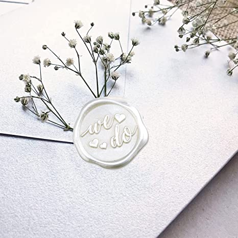 We Do Adhesive Wax Seal Stickers 25Pk - Pre-Made from Real Sealing Wax (Pearl White)