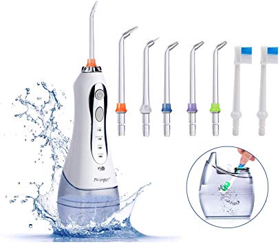 Cordless Water Flosser Teeth Cleaner - Miss Gorgeous Professional Dental Oral Irrigator with 300ml Water Tank Portable and Rechargeable IPX7 Waterproof 3 Mode USB Rechargable with 5 Jet Nozzles