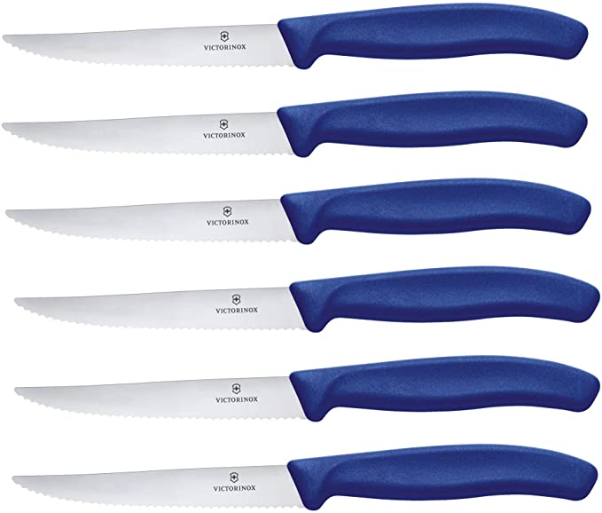 Victorinox Swiss Classic, 6 Pieces Steak Knife Set, Set of 6, Blue