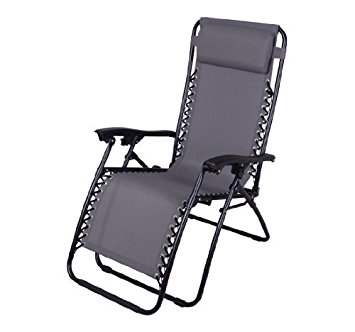 Outsunny Zero Gravity Recliner Lounge Patio Pool Chair, Gray