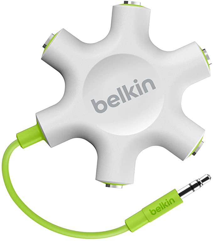 Belkin RockStar 5-Jack Multi Headphone Audio Splitter (Light Green)