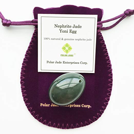 Jade Egg for Kegel Exercise for Vagina Tightening, Drilled, Made of Nephrite Jade, Excellent Gift & Pleasure Toy, Enjoyable for Both You & Your Partner (Small (35x25mm)) Genuine Jade