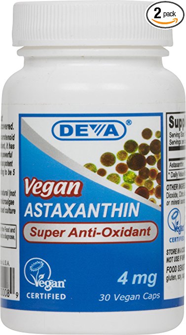 Deva Vegan Vitamins Astaxantin, 4 Mg (Pack of 2)
