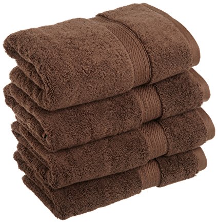 Superior 900 GSM Luxury Bathroom Hand Towels, Made of 100% Premium Long-Staple Combed Cotton, Set of 4 Hotel & Spa Quality Hand Towels - Chocolate, 20" x 30" each