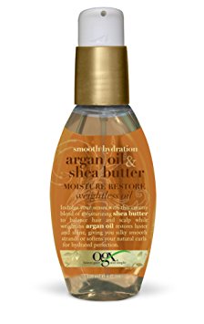 OGX Moisture Restore Weightless Oil, Smooth Hydration Argan Oil & Shea Butter, 4oz