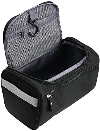 TravelMore Hanging Travel Toiletry Bag Organizer & Bathroom Hygiene Dopp Kit with Hook for Traveling Accessories Toiletries Bathroom Shaving & Makeup for Men and Woman - Black