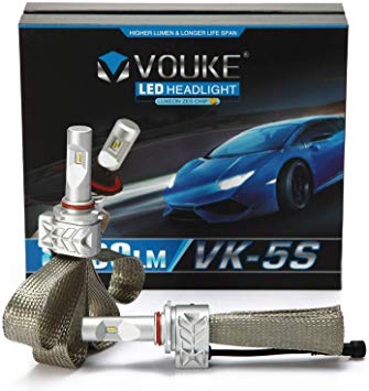 VK-5S H4 HB2 9003 8000lm Led Headlight Conversion Kit,High Low Dual Beam Head Light,Halogen Headlight Replacement,6500K Xenon White, 1 Pair