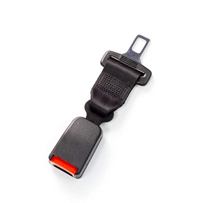 7" Seat Belt Extender 7/8 Inch Metal Tongue E4 Safety Certified Type R (Black) - Buckle Up and Drive Safely Again