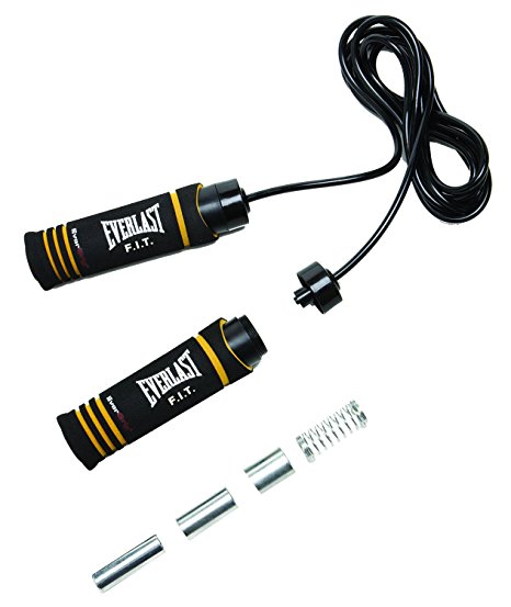 Everlast EV6357 Weighted Jump Rope, Black, 9'