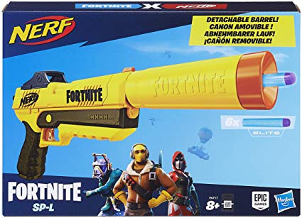 Nerf Fortnite SP-L Blaster with Detachable Barrel and 6 Official Fortnite Elite Darts for Youth, Teens, Adults