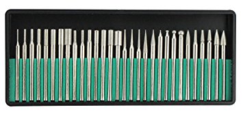 SE 8230DD60 30-Piece Set of Assorted Diamond Burrs, 600 Grit