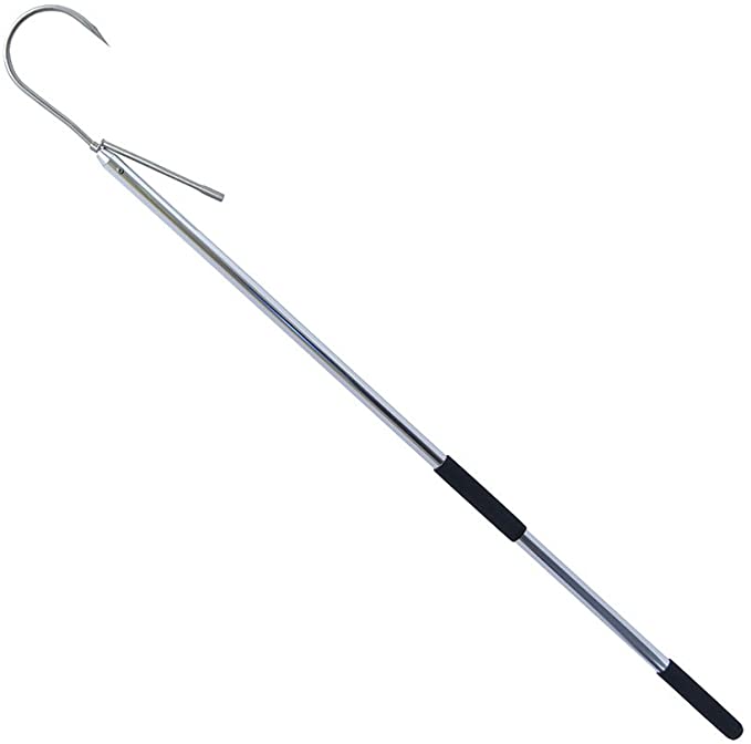 American Fishing Wire 4-Inch Stainless Steel Hook with Aluminum Shaft and Foam Grip Gaff