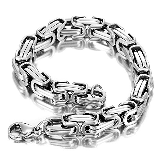 Urban Jewelry Men's Bracelet Stainless Steel Silver 8.5 Inch (With Branded Gift Box)