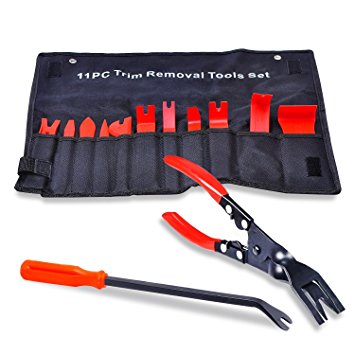 SMAT Auto Panels Trim Removal Tools for Door Panel Removal Kit Free Clip Pliers & Fastener Remover(13 Pcs) with Portable Bag