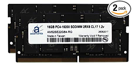 Adamanta 32GB (2x16GB) Memory Upgrade for 2017 Apple iMac 27" Retina 5K Display DDR4 2400Mhz PC4-19200 SODIMM 2Rx8 CL17 1.2v Dual Rank RAM DRAM