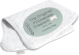 Coop Original Crescent Pillowcase, Queen Size Pillow Cover for Memory Foam Pillows, Ultra Soft White Case, Wrinkle-Resistant & Breathable Cases with Zipper, Lulltra Fabric Shell for Bed Pillow