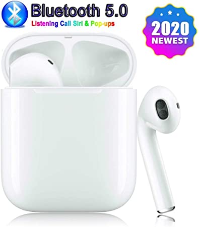 Bluetooth 5.0 Wireless Earbuds Headsets Bluetooth Headphones 3D Stereo IPX5 Waterproof Pop-ups Auto Pairing Fast Charging for Earphone Samsung Wireless Earbuds