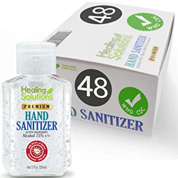 Hand Sanitizer Gel (48 Pack - Mini 2 oz Bottle) - 75% Alcohol - Kills 99.99% of Germs - Small 2oz Bulk Travel Size Individual Personal Pocket 2 Ounce Bottles