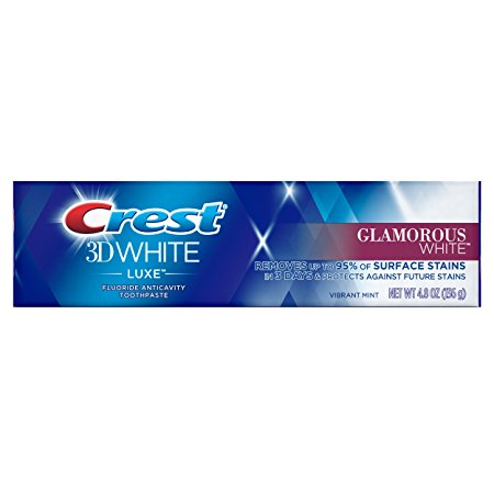 Crest 3D White Luxe Glamorous White Whitening Toothpaste, Vibrant Mint, 4.8 oz