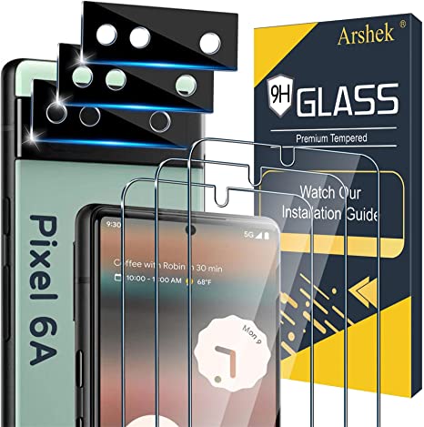 [3 3 Pack] Glass Screen Protector for Google Pixel 6a 5G, 9H Tempered Glass, Ultrasonic Fingerprint Compatible,HD Clear Case Friendly for Google Pixel 6a Glass Screen Protector