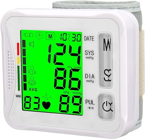 Blood Pressure Monitors for Home Use 2023,Adjustable Blood Pressure Cuff,3-Colors Large LED Display with Voice and Carrying Case,Smart Blood Pressure Machine for 2 Users 2x99 Memory (Wrist)