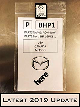 Latest 2019 Update - EZ1J Mazda Navigation SD Card map GPS, US, Canada, Mexico, part BHP1-66-EZ1J, for 2015 2016 2017 2018 2019 Mazda 3, 6, CX-3, CX-5, CX-9, Miata, 3 years of updates from Mazda