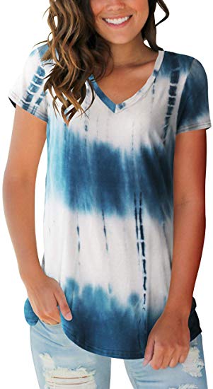 Womens Tops V Neck Tee Casual Short Sleeve and Long Sleeve T Shirts