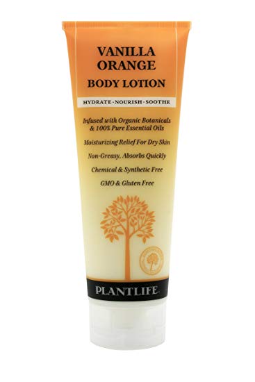 Vanilla Orange Body Lotion (8 oz) Made with organic ingredients & 100% pure essential oils