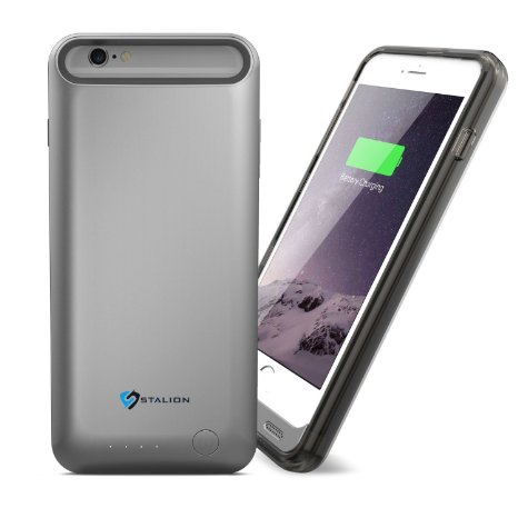 iPhone 6 Plus Battery Case Stalion Stamina Rechargeable Extended Charging Case 4000mAh Space GrayApple MFi Certified for iPhone 6 Plus and iPhone 6s Plus 55-Inches