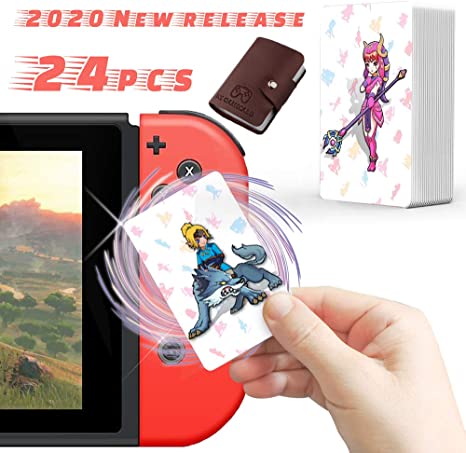 NFC Cards for The Legend of Zelda Breath of The Wild Switch and Wii U, BOTW NFC Tag Game Cards with Cards Holder (24pcs)