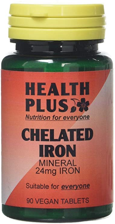Health Plus Chelated Iron 24mg Mineral Supplement - 90 Tablets