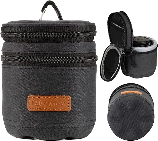 TARION Pro Camera Lens Case Hard Case Camera Lens Pouch Padded Camera Lens Carry Bag for DSLR SLR Lens Shockproof All-round Protection Professional Lens Storage Bag Black Size Small 3.5x3.5 inches