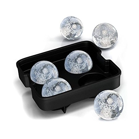 TeiKis Ice Ball Maker, Sphere Ice Mold, 4 x 2- Inch, 4 Balls