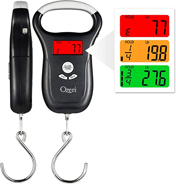 Ozeri LS2 Multifunction Propane Tank Scale and BBQ Gas Gauge, with Luggage and Fish Scale