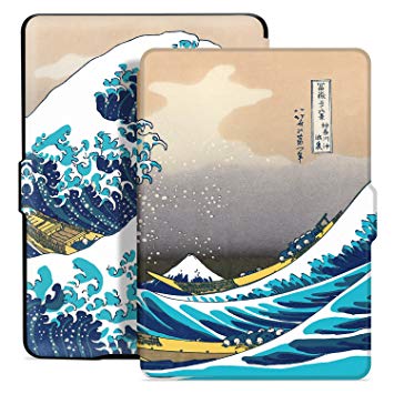 Ayotu Colorful Case for Kindle Paperwhite Auto Wake/Sleep Smart Protective Cover - Fits All Paperwhite Generations Prior to 2018(Not Fit All-New Paperwhite 10th Gen) K5-04 The Surfing in Kanagawa