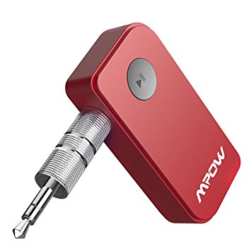 Bluetooth Receiver, Car Kits (15 Hour Streaming, Latest Bluetooth 4.1, Hands-free Calling, A2DP, CVC Noise Cancelling) Mpow Portable Wireless Audio HiFi Music Bluetooth Receiver Adapter for Home & Car Audio with 3.5 mm Stereo Output 【New Version】