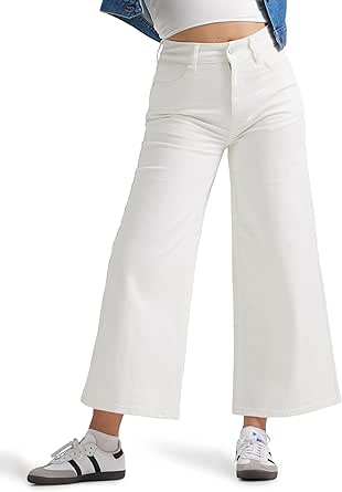 Wrangler Women's High-Rise Wide Leg A-line Crop Jean