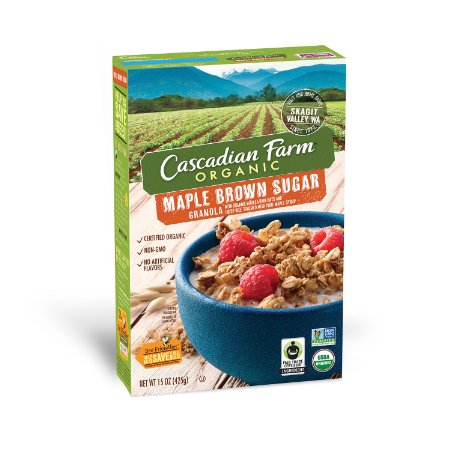 Cascadian Farm Cereal Organic Granola Whole Grain Oats, Maple Brown Sugar, 15 Ounce