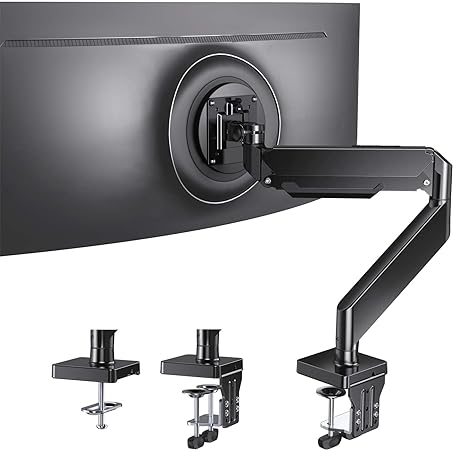 HUANUO Single Monitor Mount for 13 to 43 Inch Ultrawide Screens, Heavy Duty Monitor Stand Holds up to 33 lbs, Full Motion Monitor Arm Desk Mount with Tilt Swivel Rotation, VESA 75x75 or 100x100mm