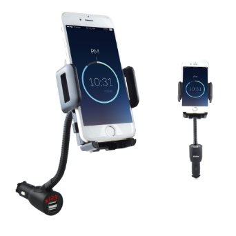 3-In-1 Car MountCar ChargerVoltage DetectorSOAIY Car Mount Charger Holder Cradle with Dual USB Port 21A Charger and LED Screen Display Voltage and Current for iPhone 6s 6 plus 5s Samsung S7 S6 S5
